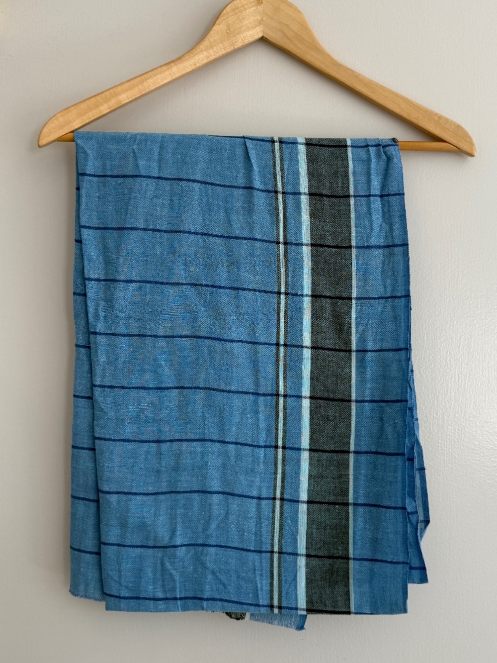 Lightweight woven cotton plaid scarf sarong